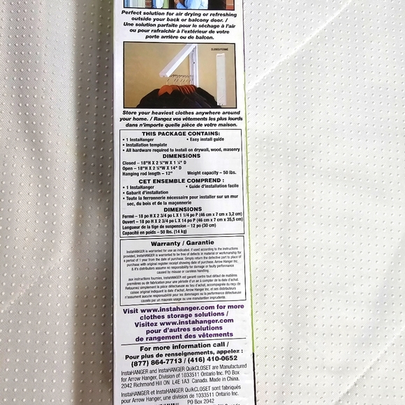 Insta Hanger Heavy Duty Clothes Storage System 23kg - NWT - Picture 7 of 7